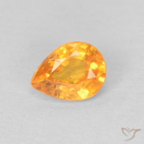 0.43ct Natural Laranja Médio Granada espessartita, Formato de pêra, VS