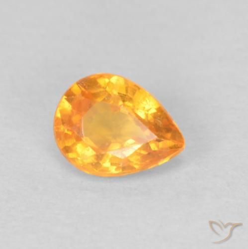 Granada espessartita Laranja Médio Natural 0.43ct, Formato de pêra, VS