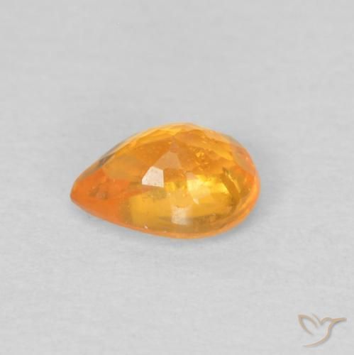 Granada espessartita Laranja Médio Natural 0.43ct, Formato de pêra, VS