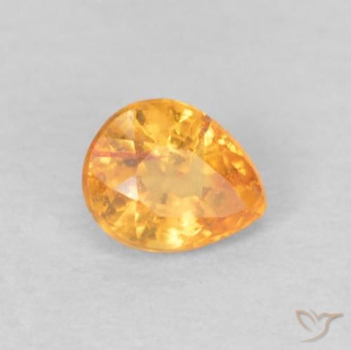 0.28ct Natural Laranja-Ouro Granada espessartita, Formato de pêra, VS