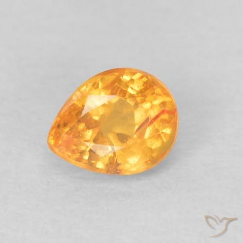 Granada espessartita Laranja-Ouro Natural 0.28ct, Formato de pêra, VS