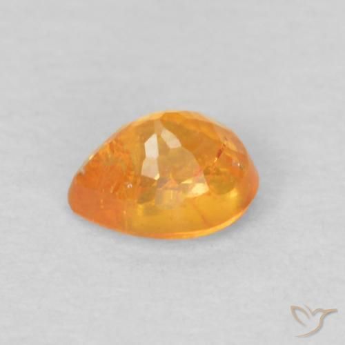 Granada espessartita Laranja-Ouro Natural 0.28ct, Formato de pêra, VS