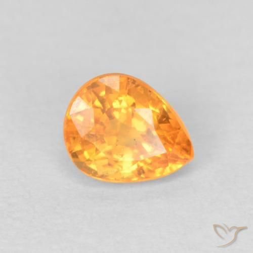 Granada espessartita Laranja Médio Natural 0.53ct, Formato de pêra, VS