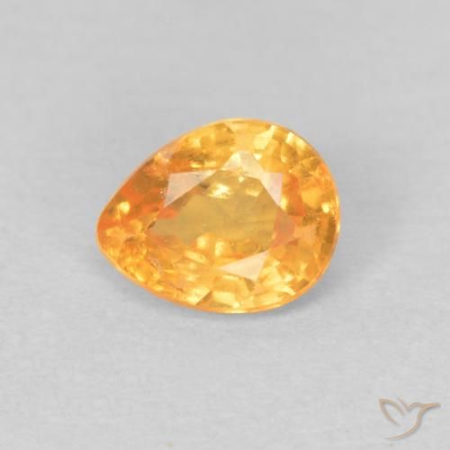 0.44ct Natural Dourado médio Granada espessartita, Formato de pêra, VS