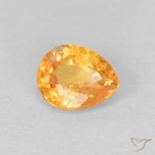 Granada espessartita Dourado médio Natural 0.44ct, Formato de pêra, VS