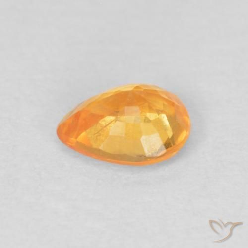 Granada espessartita Dourado médio Natural 0.44ct, Formato de pêra, VS