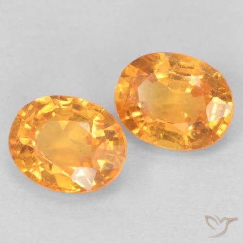 Pedras preciosas de Granada espessartita Laranja-Ouro natural de 0.94 ct, oval, VS