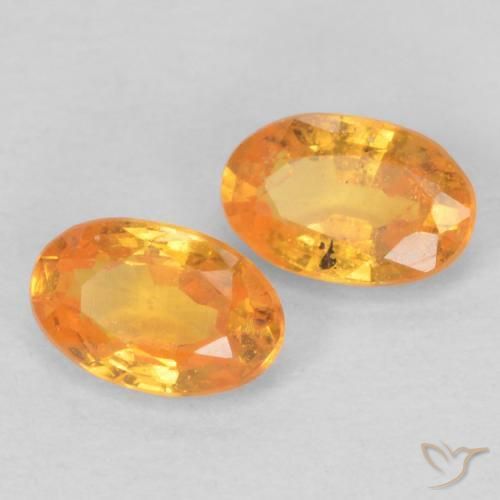 Pedras preciosas de Granada espessartita Laranja-Ouro natural de 0.63 ct, oval, VS