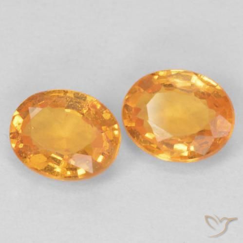 Pedras preciosas de Granada espessartita damasco laranja natural de 0.97 ct, oval, VS