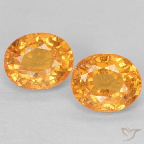 1.05ctw Natural Laranja Intenso Granada espessartita, oval, VS