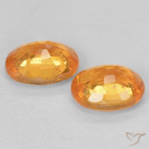 Pedras preciosas de Granada espessartita Laranja brilhante natural de 0.91 ct, oval, VS