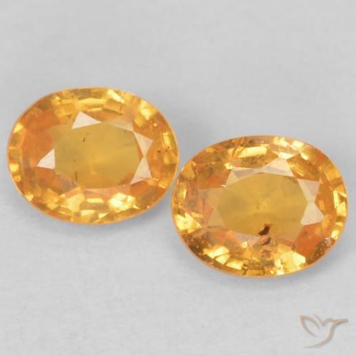 0.84ctw Natural mel de laranja Granada espessartita, oval, VS