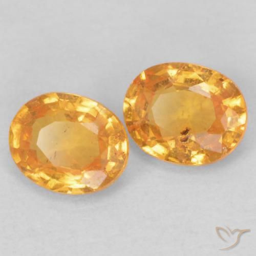 Pedras preciosas de Granada espessartita mel de laranja natural de 0.84 ct, oval, VS