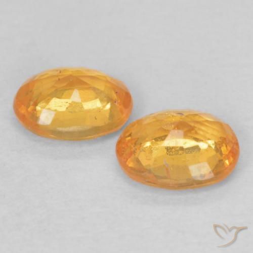 Pedras preciosas de Granada espessartita mel de laranja natural de 0.84 ct, oval, VS