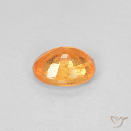 Granada espessartita damasco laranja Natural 0.78ct, oval, VS-SI