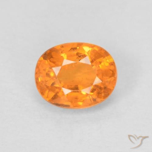 0.58ct Natural Laranja brilhante Granada espessartita, oval, VS