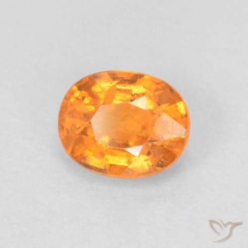 Granada espessartita Laranja brilhante Natural 0.58ct, oval, VS