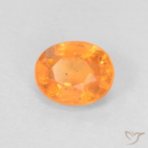 Granada espessartita Laranja brilhante Natural 0.57ct, oval, VVS-VS