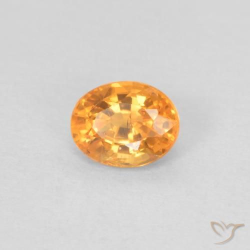 Granada espessartita Laranja brilhante Natural 0.43ct, oval, VS