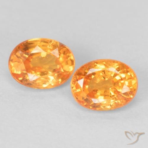 0.54ctw Natural Laranja brilhante Granada espessartita, oval, VS-SI