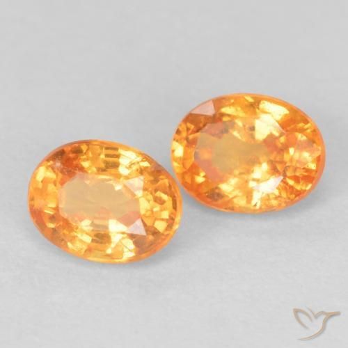 Pedras preciosas de Granada espessartita Laranja brilhante natural de 0.54 ct, oval, VS-SI