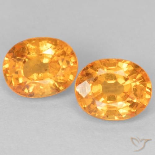 Pedras preciosas de Granada espessartita Laranja brilhante natural de 1.16 ct, Corte Oval, VS