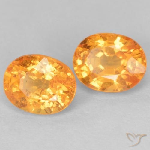 Pedras preciosas de Granada espessartita Laranja brilhante natural de 1.16 ct, Corte Oval, VS