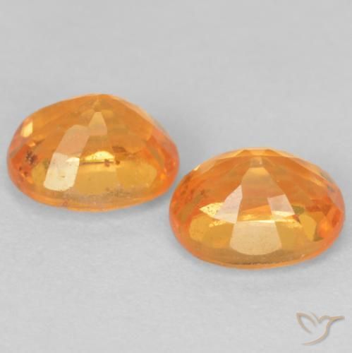 Pedras preciosas de Granada espessartita Laranja brilhante natural de 1.16 ct, Corte Oval, VS