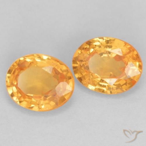 Pedras preciosas de Granada espessartita Laranja brilhante natural de 0.84 ct, oval, VS