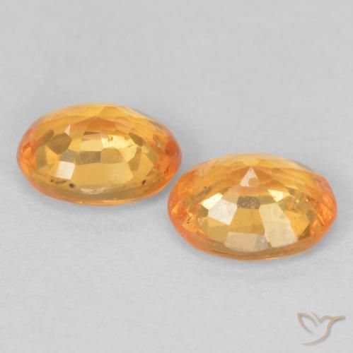 Pedras preciosas de Granada espessartita Laranja brilhante natural de 0.84 ct, oval, VS