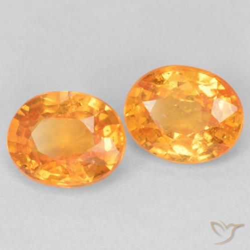 Pedras preciosas de Granada espessartita mel de laranja natural de 1.00 ct, oval, VS