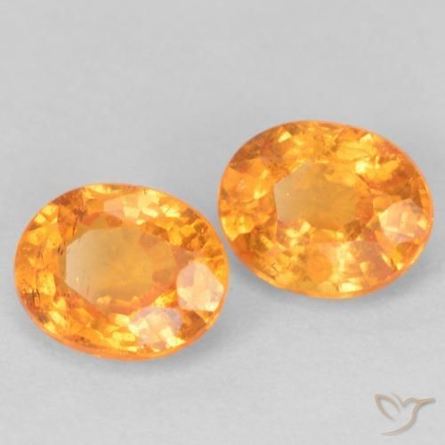 Pedras preciosas de Granada espessartita Laranja brilhante natural de 1.00 ct, oval, VS