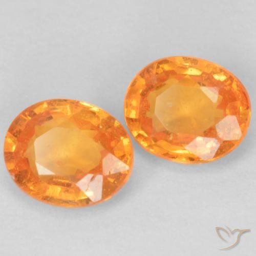 Pedras preciosas de Granada espessartita Laranja brilhante natural de 0.97 ct, oval, VS