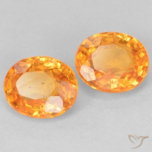 Pedras preciosas de Granada espessartita Laranja brilhante natural de 1.11 ct, oval, VS