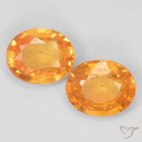 0.79ctw Natural Laranja brilhante Granada espessartita, oval, VS