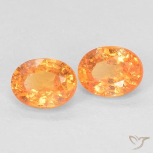 Pedras preciosas de Granada espessartita Laranja brilhante natural de 0.53 ct, oval, VS-SI
