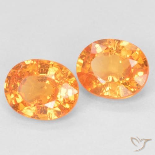 Pedras preciosas de Granada espessartita Laranja brilhante natural de 0.99 ct, oval, VS-SI