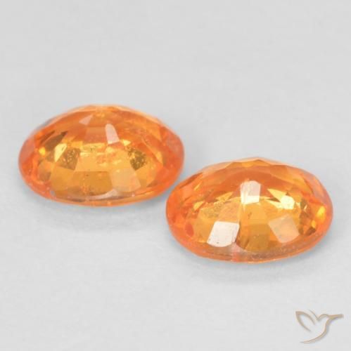 Pedras preciosas de Granada espessartita Laranja brilhante natural de 0.99 ct, oval, VS-SI