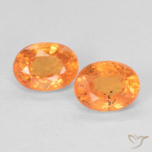 0.58ctw Natural Laranja brilhante Granada espessartita, oval, VS-SI