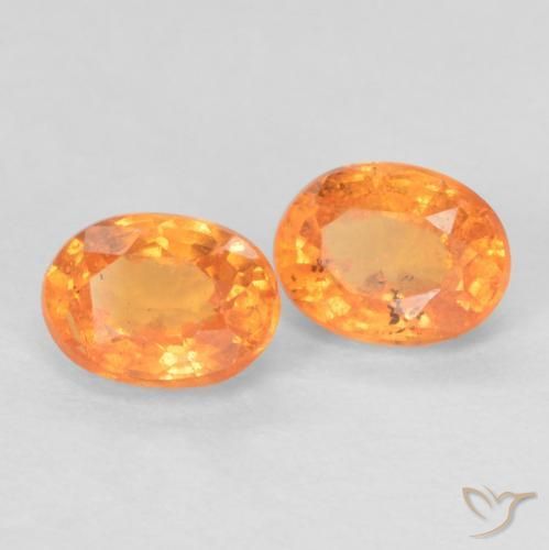 Pedras preciosas de Granada espessartita Laranja brilhante natural de 0.58 ct, oval, VS-SI