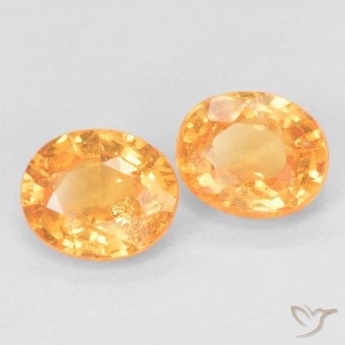 0.94ctw Natural Laranja Intenso Granada espessartita, oval, VS