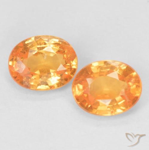 Pedras preciosas de granada espessartita laranja natural de 0,90 ct, corte oval, VS-SI