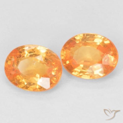 Pedras preciosas de granada espessartita laranja natural de 0,90 ct, corte oval, VS-SI