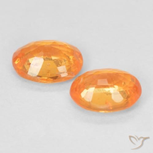 Pedras preciosas de granada espessartita laranja natural de 0,90 ct, corte oval, VS-SI
