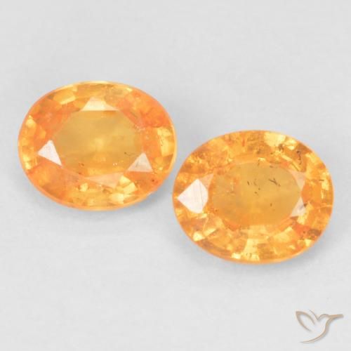 Pedras preciosas de Granada espessartita Laranja Médio natural de 0.85 ct, oval, VS