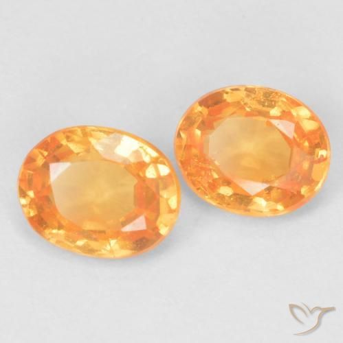 Pedras preciosas de Granada espessartita mel de laranja natural de 0.90 ct, oval, VS
