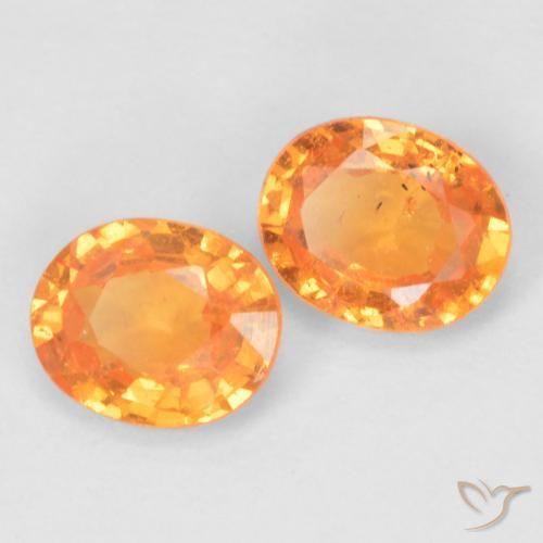 Pedras preciosas de Granada espessartita Laranja brilhante natural de 0.85 ct, oval, VS