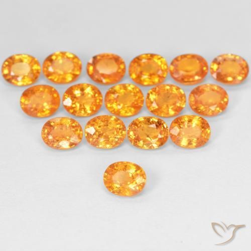 Granada espessartita damasco laranja Natural 0.52ct, oval, VS