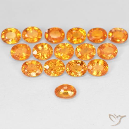 Granada espessartita damasco laranja Natural 0.52ct, oval, VS