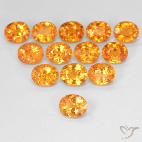 Granada espessartita Laranja Intenso Natural 0.63ct, oval, VS